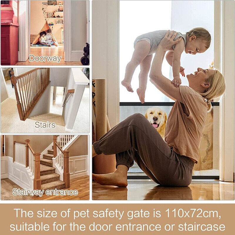No-Drill Mesh Pet Safety Gate for Dogs & Cats
