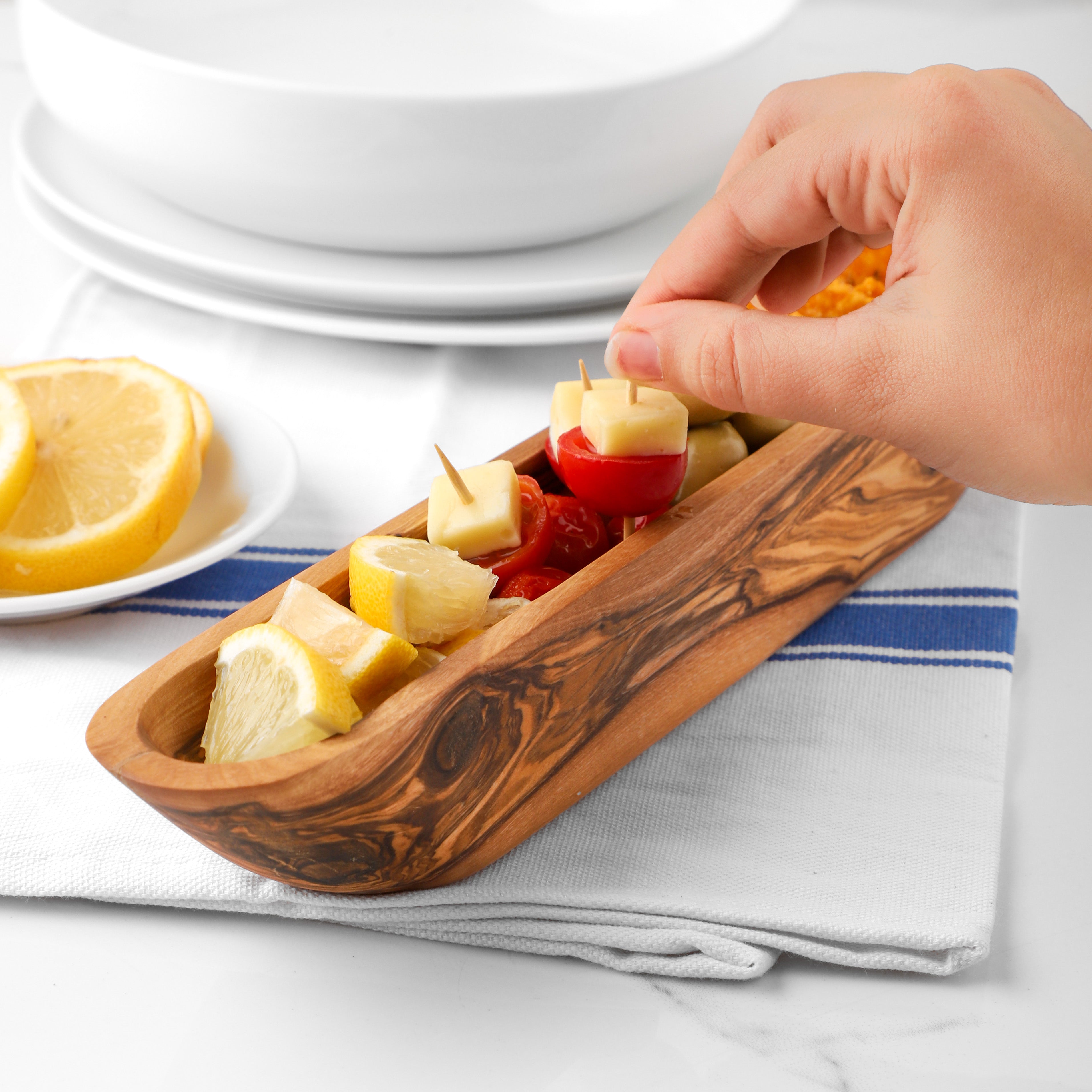 Olive Wood Cracker Tray – Long, Slim & Handmade